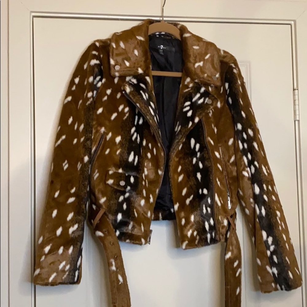 7 For All Mankind belted zip front jacket size M